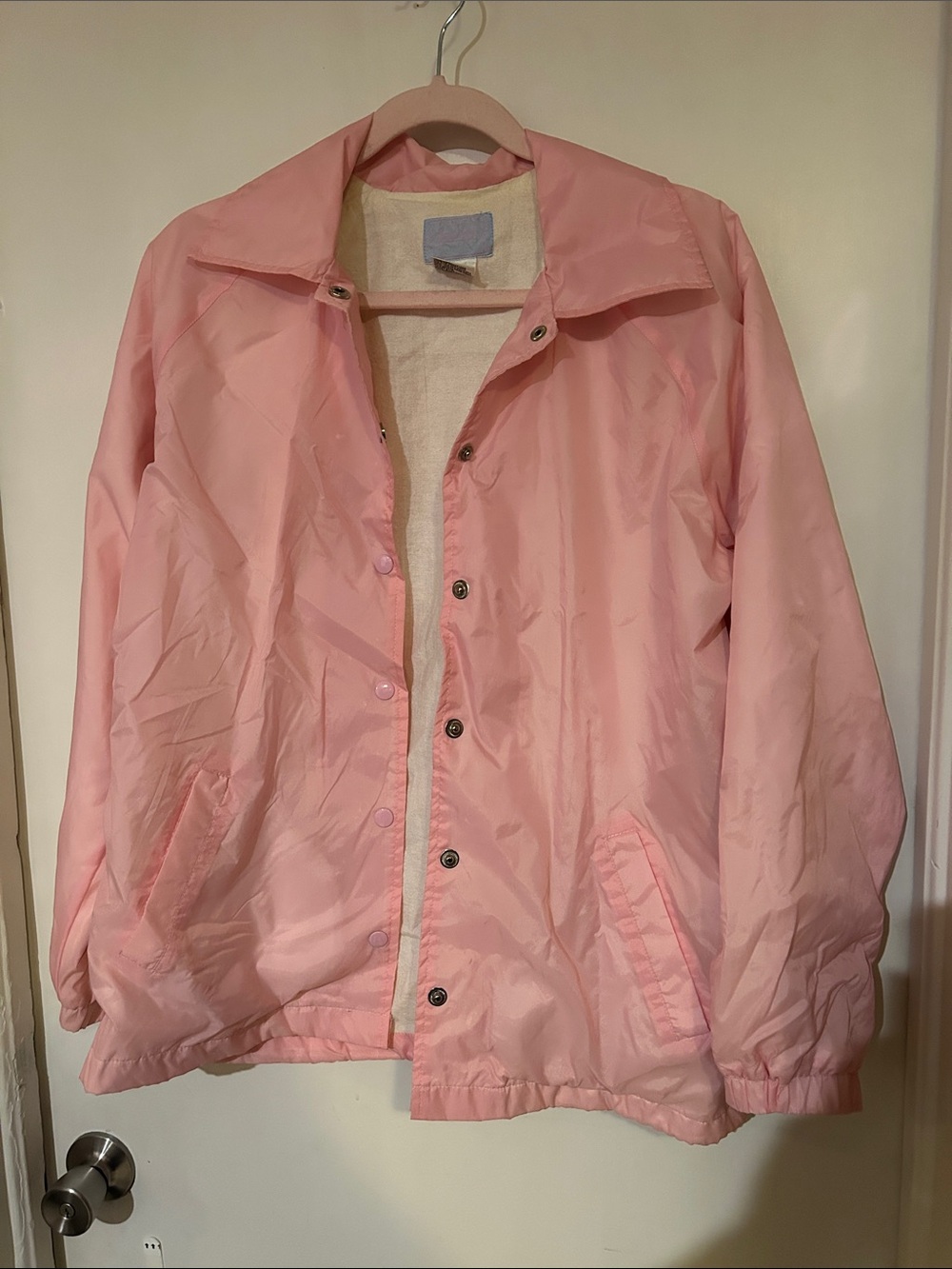Women’s Light Pink Bomber Jacket - Cozy Lined Casual Layer